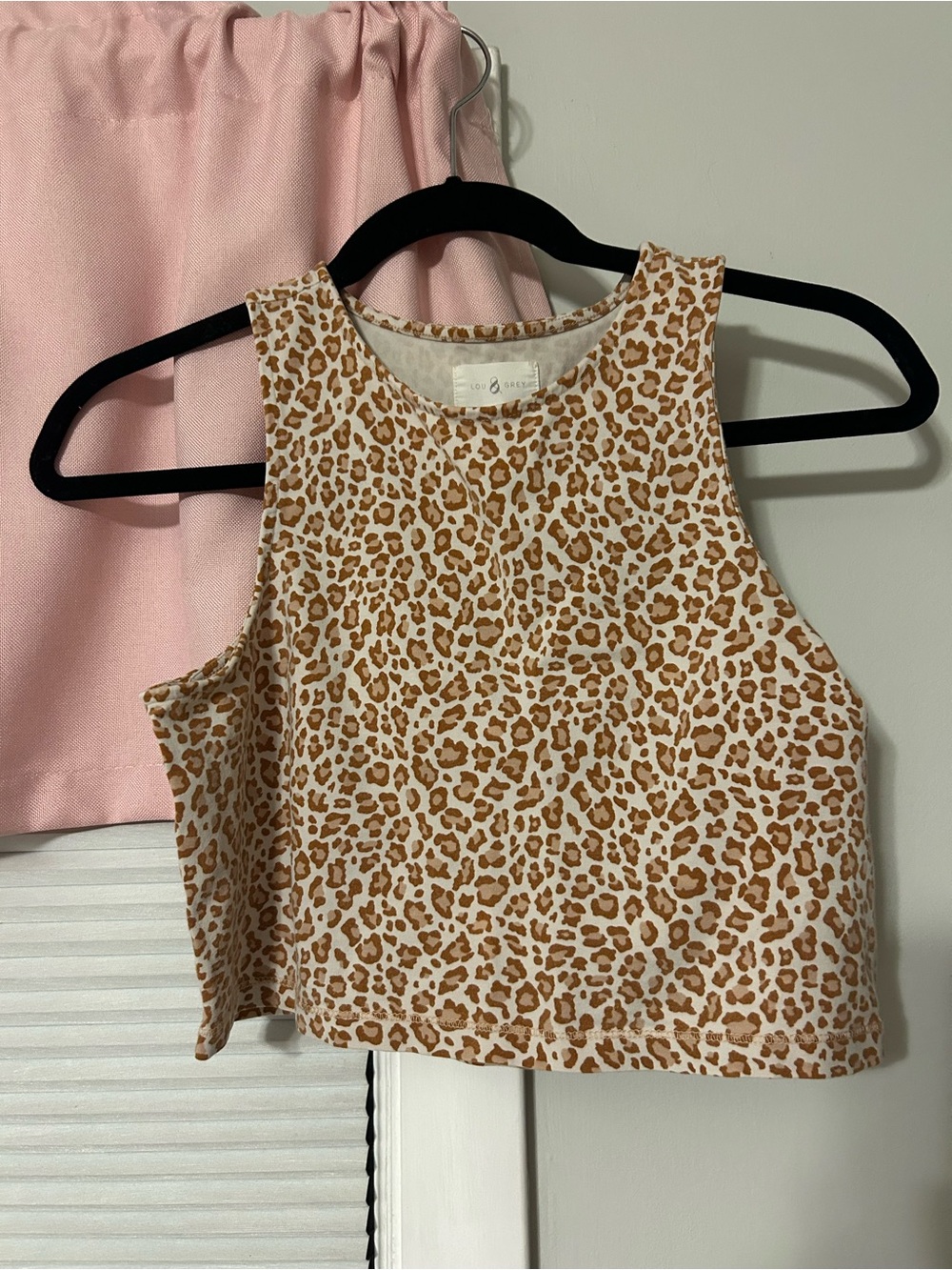 Lou & Grey Leopard Print Crop Top - Brown & White